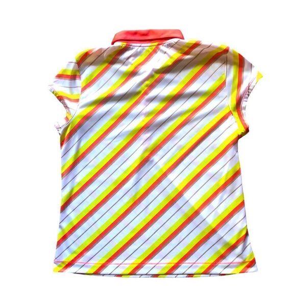 Golf America Bright Stripes Diagonal Collar Short Sleeve Polo Shirt Top - Picture 5 of 7